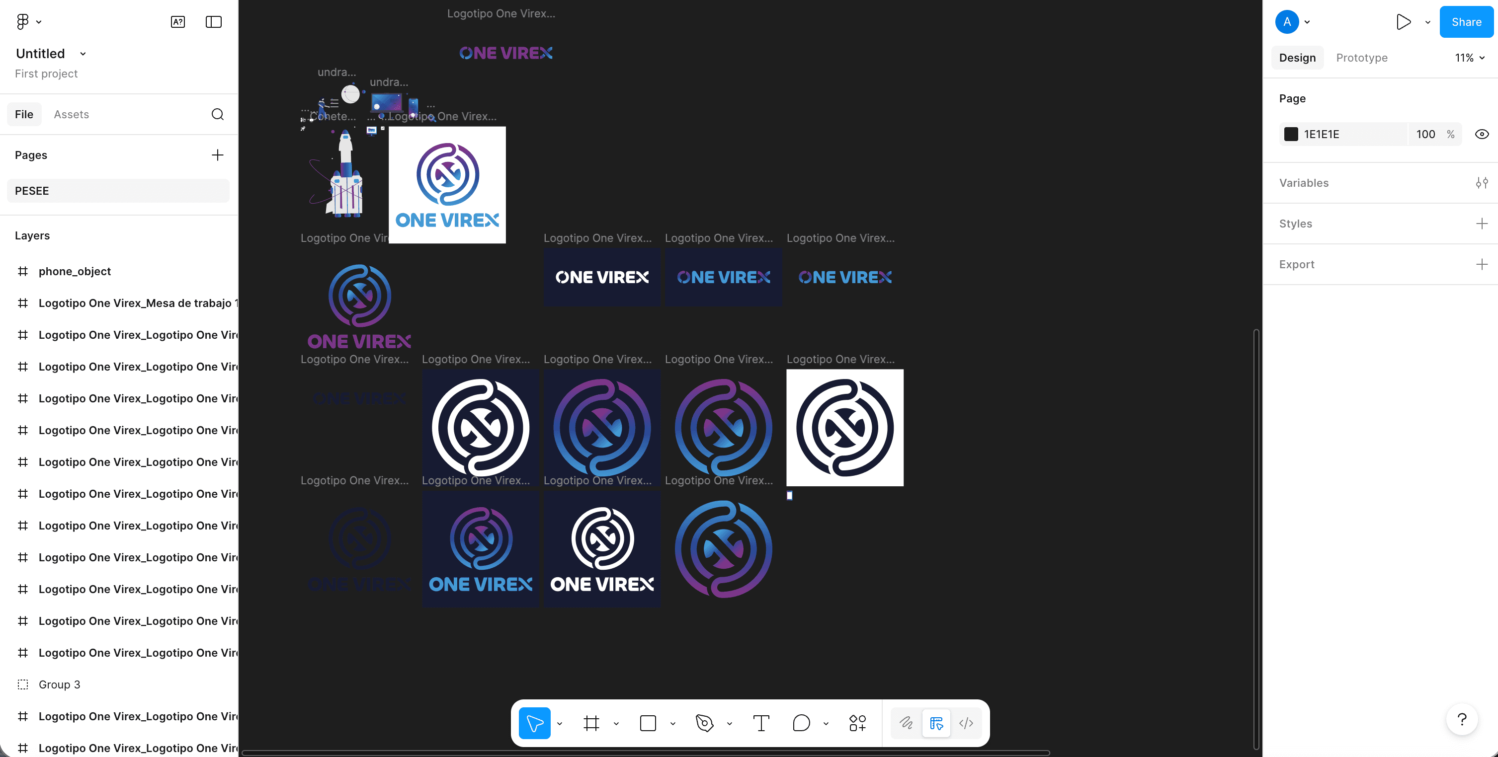 OneVirex Figma Design — Sections