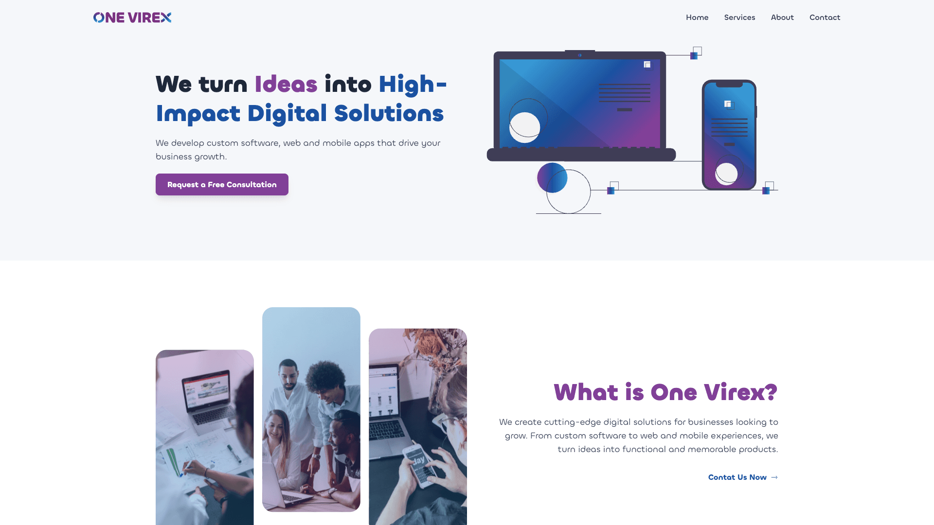 OneVirex Live Site — Desktop