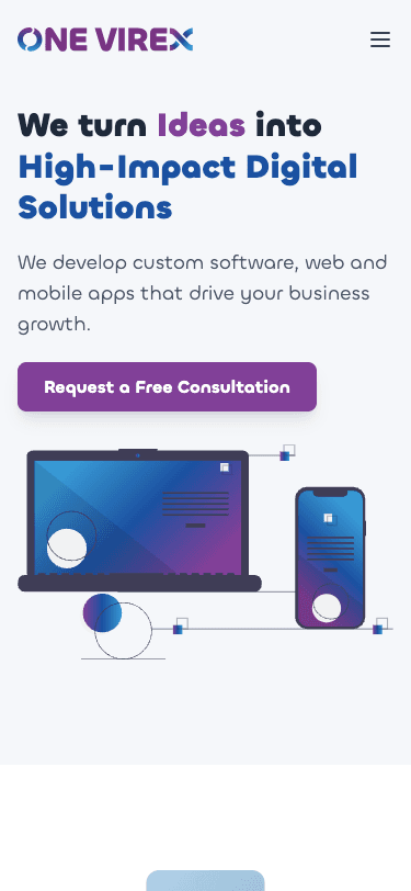 OneVirex Live Site — Mobile